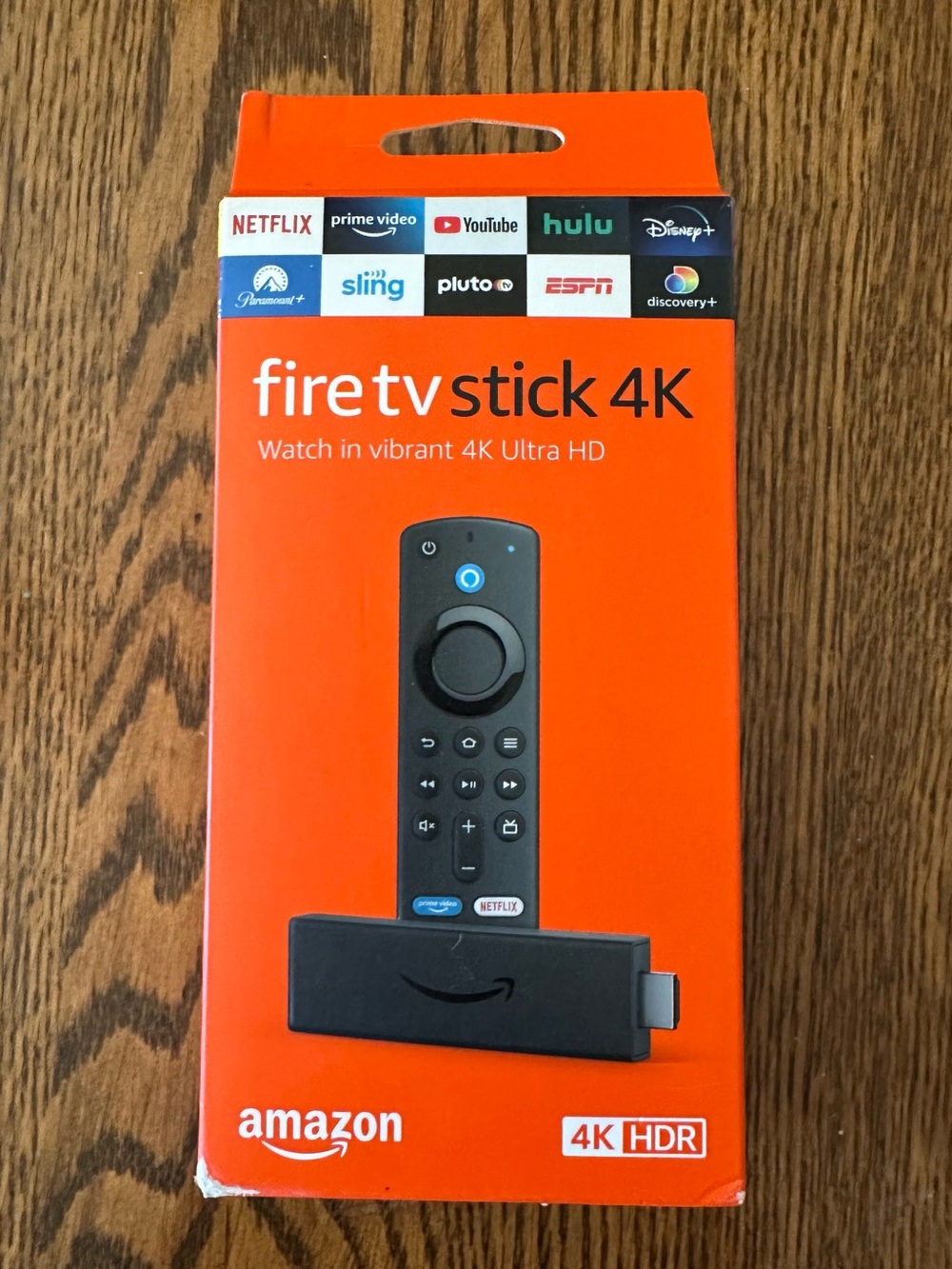 Amazon Fire TV Stick 4K - Orange Packaging with Black Device